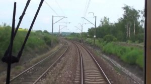 Красивое Видео из окна Поезда в Польше Европа. Польша из окна кабины машиниста поезда