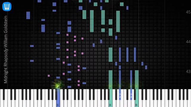 🎹 Midnight Rhapsody, William Goldstein, Synthesia Piano Tutorial смотреть онлайн