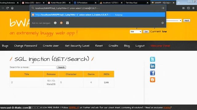 Tutorial Hacking pada bWAPP - SQL Injection смотреть онлайн
