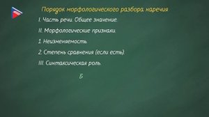 7 класс - Русский язык - Морфологический разбор наречия