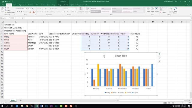 Excel 2019 Exam MO-200 - Manage Charts смотреть онлайн
