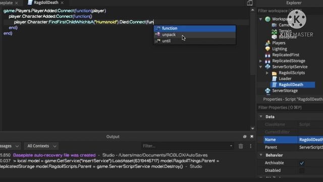 Roblox studio: ragdoll death смотреть онлайн