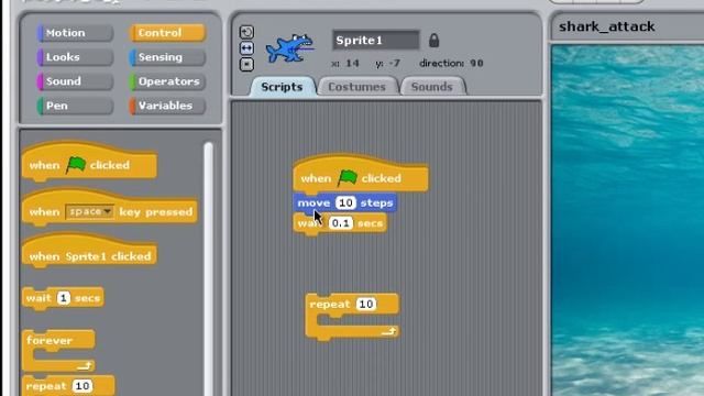 Scratch Programming - Shark Attack Game 3 смотреть онлайн