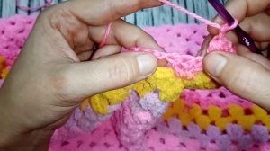 Мк. Обвязка края изделия для пледа. Кайма крючком.?