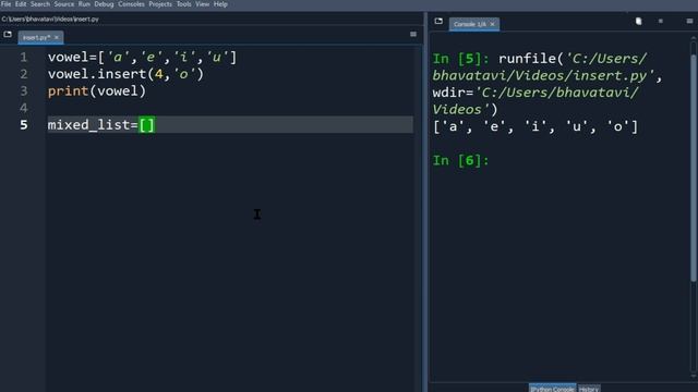 Insert Method in Python смотреть онлайн