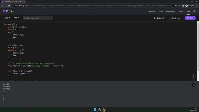 Introduction of loop (iteration) in Kotlin смотреть онлайн