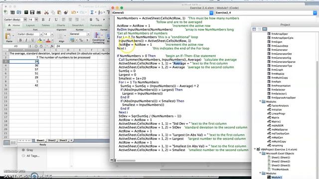 che205, ch2, VBA to find average, standard deviation, smallest, and largest number смотреть онлайн