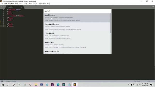 Como instalar plugin en Sublime Text (Emmet, Auto FileName,Colorpicker) 2020 paso a paso смотреть онлайн