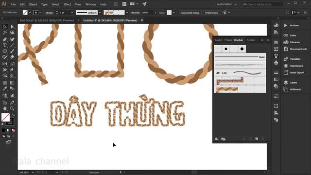 Vẽ brush dây thừng bằng Illustrator - How to Create Rope Brush Illustrator смотреть онлайн