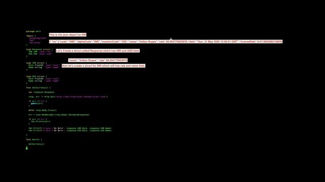 Go Program to decode / unmarshal JSON to struct смотреть онлайн