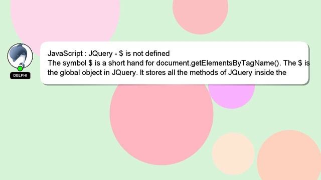 JavaScript : JQuery - $ is not defined смотреть онлайн