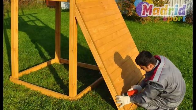 Деревянная площадка для дачи "Мадрид" (ПРОИЗВОДСТВО) смотреть онлайн