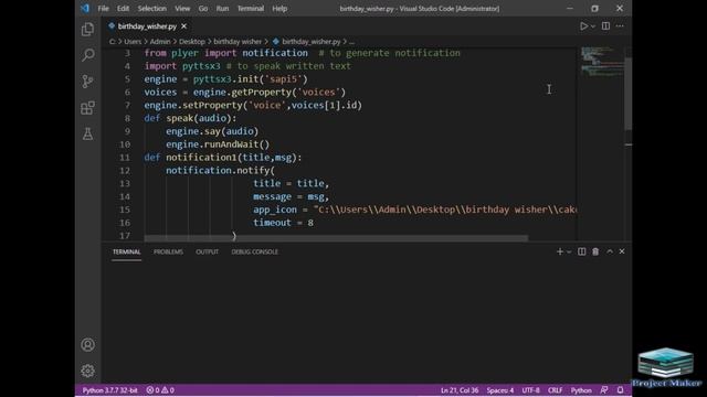 Create birthday notification using python ?|| birthday reminder app ? || python project смотреть онлайн
