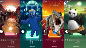 Choo-Choo Charles VS Rainbow Friends VS Jurassic World VS Kung Fu Panda EDM Rush Tiles Hop Dance