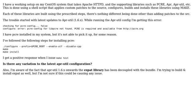 Unix & Linux: pcre-config error on building Apr-util 1.6.x смотреть онлайн