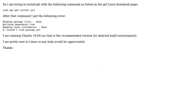 Ubuntu: Couldn't find package git смотреть онлайн