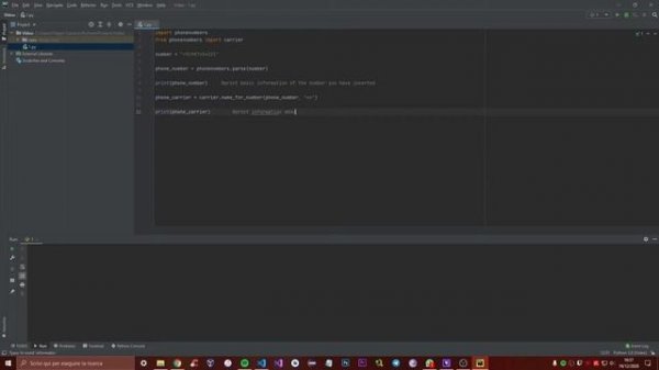 Basic Information from a Phone Number - Python Pycharm - Tutorial #53
