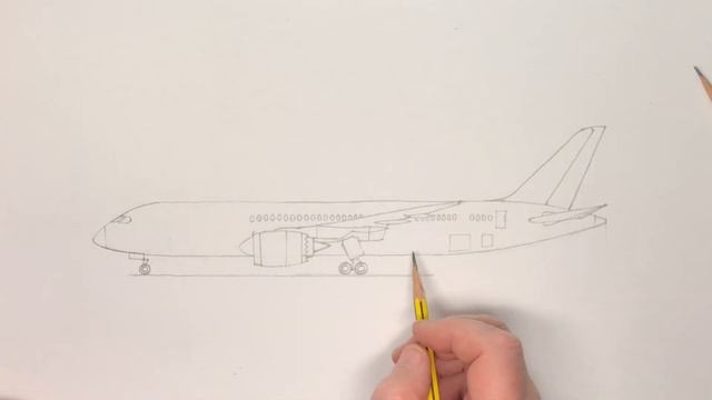 Как нарисовать самолёт Боинг 787 поэтапно | Видео урок