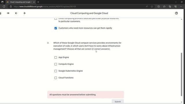 Cloud Computing and Google Cloud Quiz Answers | Getting Started with Google Kubernetes Engine смотреть онлайн