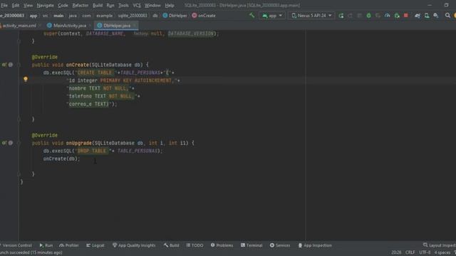 Creación de bases de datos SQLite en Android || 20300083 || Programación Móvil смотреть онлайн