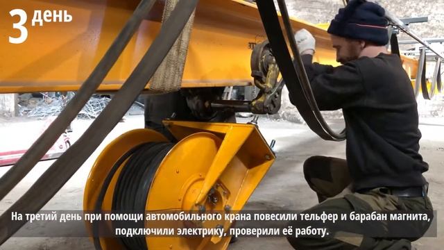Монтаж кран-балки с электромагнитом в Санкт-Петербурге смотреть онлайн