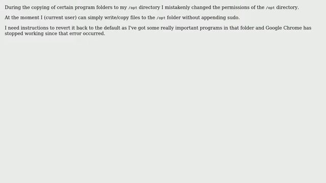 Ubuntu: Default permissions for /opt directory? смотреть онлайн