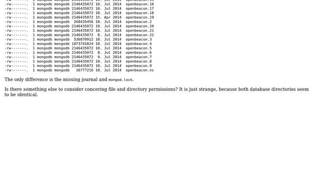 restore mongoDB databases from manual backup (not used mongodump): strange permission problems смотреть онлайн