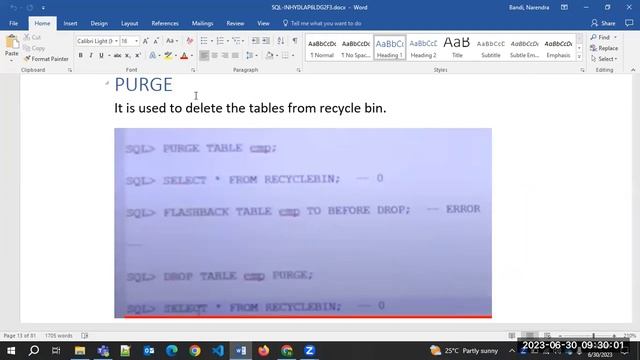 Flashback Purge and Comment commands in ORACLE SQL смотреть онлайн
