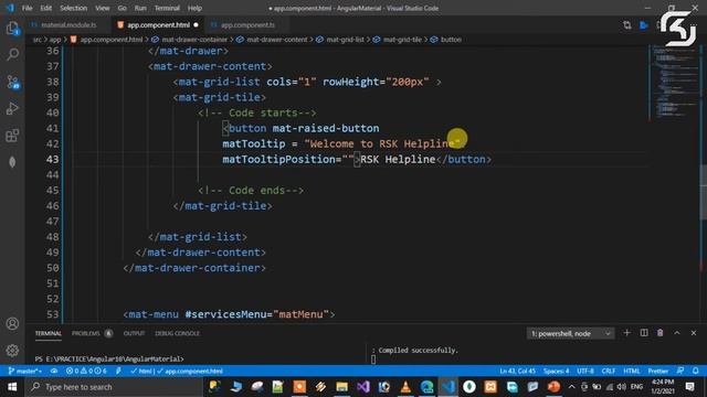 #AngularMaterial in Telugu #24 Tooltip || #RSKHelpline смотреть онлайн