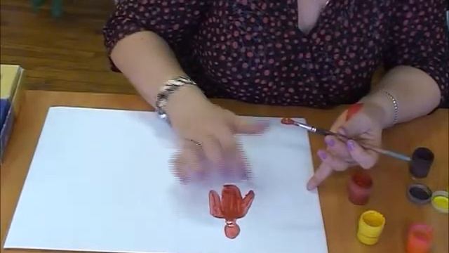 Е.Е. Сергеева. Работа гуашью. Размазывание пальцами смотреть онлайн
