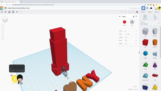 81) Make Empire State Building with Tinkercad + 3D printing | 3D modeling how to make смотреть онлайн