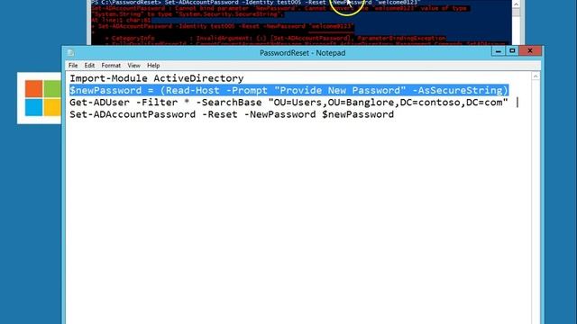 Powershell to change password for Multiple Users in Active Directory Domain Services смотреть онлайн