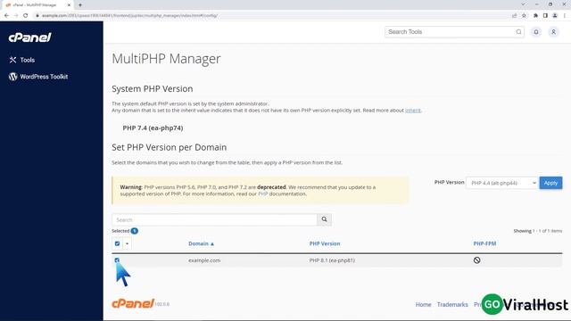How to Reset the PHP Version to the Default Version, Using cPanel with GoViralHost смотреть онлайн