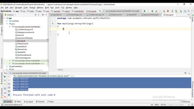 Kotlin in Hindi (Lecture 17), for loop , nested for - Full tutorial on Android App Development смотреть онлайн