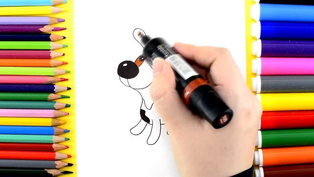 How to Draw a Cute Dog. Coloring Pages for Kids смотреть онлайн