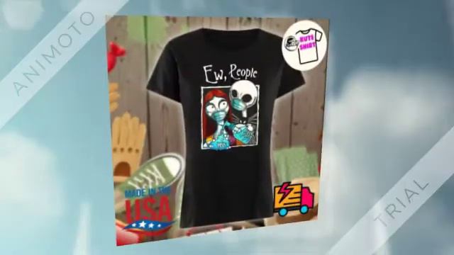 Jack Skellington and Sally face mask Ew people shirt смотреть онлайн