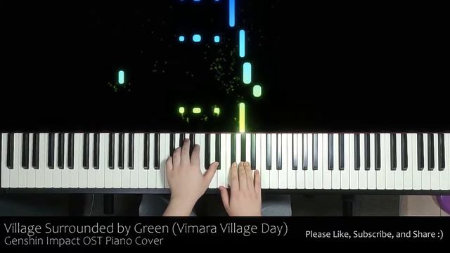 「Village Surrounded by Green」【Genshin Impact OST】 Piano Tutorial смотреть онлайн