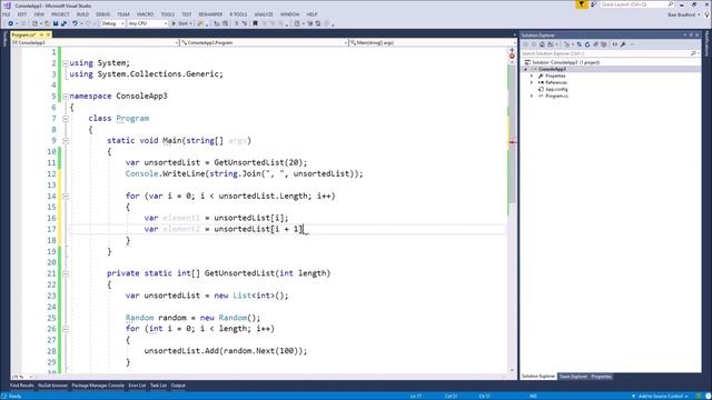 Bubble Sort Explained with C# Example смотреть онлайн