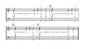Осмогласие. Глас 1й. Стихира, тропарь, ирмос. Бас