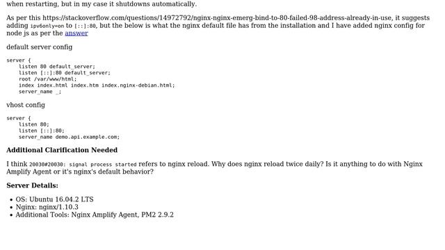 Nginx stops unknowingly with error bind() to 0.0.0.0:80 failed (98: Address already in use) смотреть онлайн