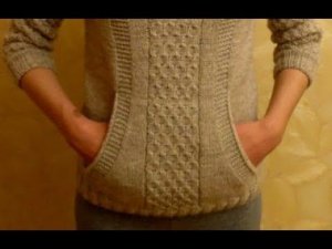 Джемпер. Часть 4. Карман, связанный спицами сверху.