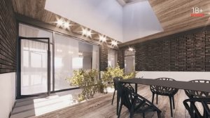 Одноэтажный дом с интересной планировкой и комбинированным фасадом.