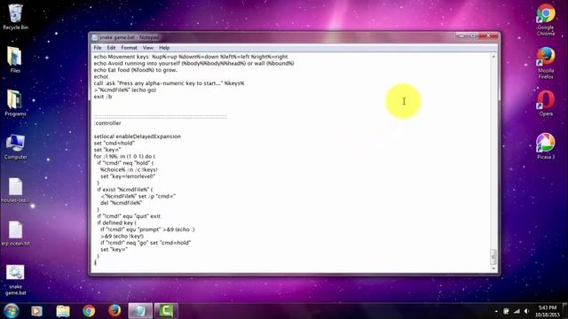 How to make a Snake Game in Notepad! смотреть онлайн