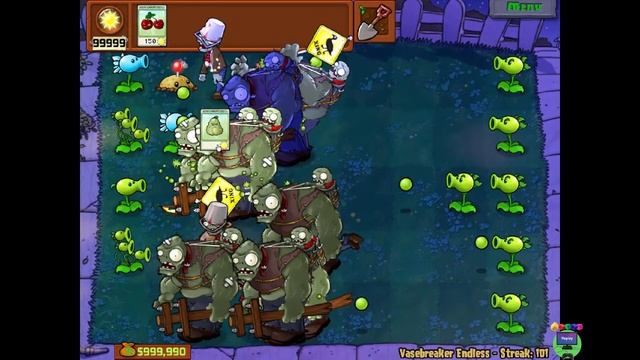 Plants vs Zombies Hack Puzzle - Vasebreaker Endless (100 Streak) смотреть онлайн