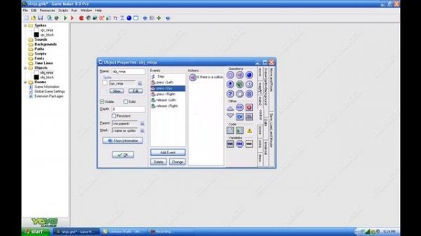 Game Maker 8 Platformer tutorial-gravity and jumping