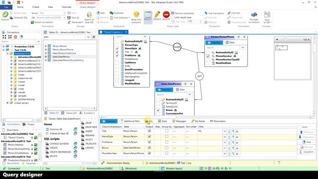 SQL Database Studio - Query designer смотреть онлайн