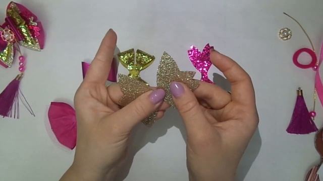 МК бантики с кисточками из репсовых лент и кожзама. смотреть онлайн