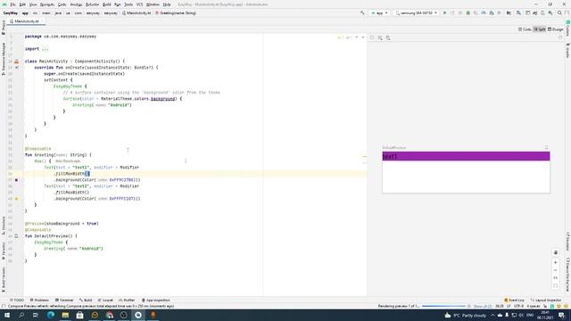 Jetpack Compose Как сделать первый компонент на всю ширину, а второй фиксированной ширины смотреть онлайн