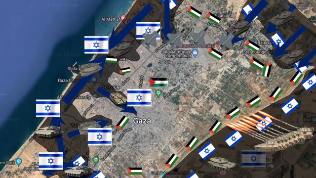 АНИМИРОВАННАЯ КАРТА ИЗРАИЛЬСКИХ АТАК ПРОТИВ ГАЗЫ\ISRAEL`S ASSAULT AGAINST GAZA смотреть онлайн