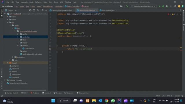 Jwt Authentication Project part 6.2//Creating Demo controller in project Easy Learning Channel смотреть онлайн